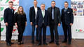 Auf der Bühne sehen wir von Links: Andre Niewöhner und Susanne Aumann (Koordinierungsgruppe #sicherimdienst), Patrick Schlüter (DGB), Herbert Reul (IM), Erich Rettinghaus (DBB NRW) und Alexander Stoll (Moderator)