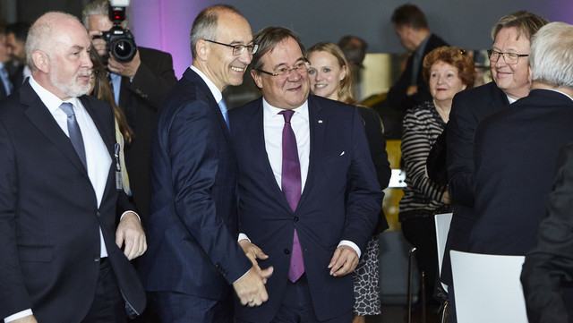 Ulrich Silberbach, Roland Staude und Armin Laschet anläßlich der 70 Jahrsfeier des DBB NRW